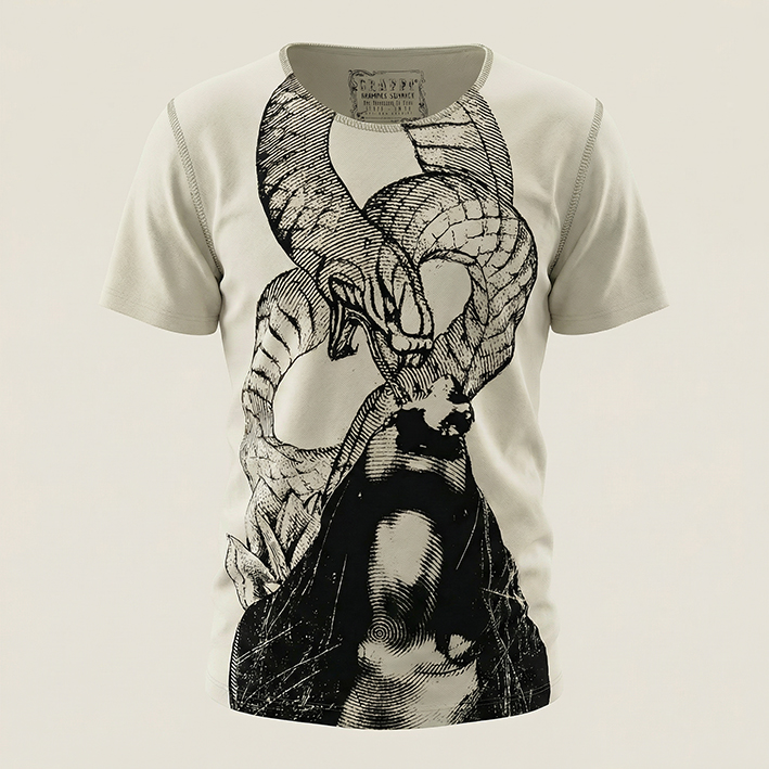 White Rabbit Original Sin Tea graphic T-shirt in washed cotton jersey