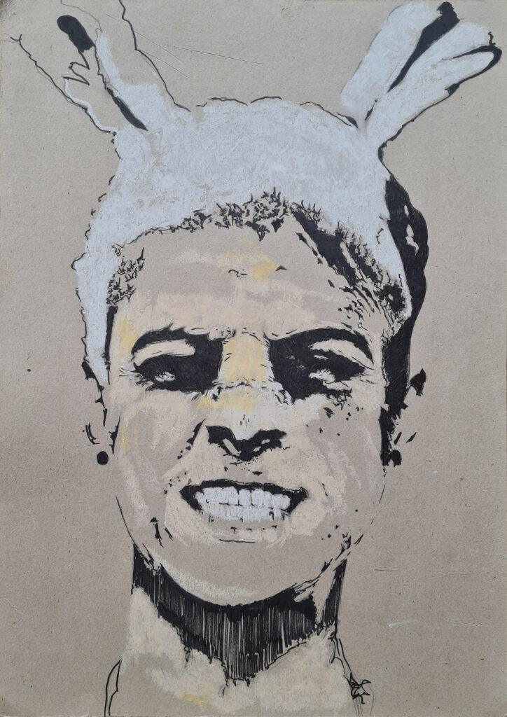 Angry Rabbit Boy - WHITE RABBIT